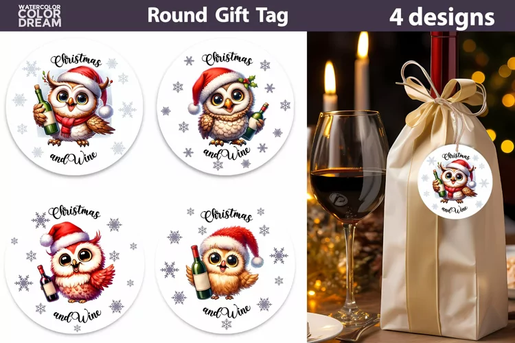 Christmas Gift Tags | Christmas Wine Gift Tag