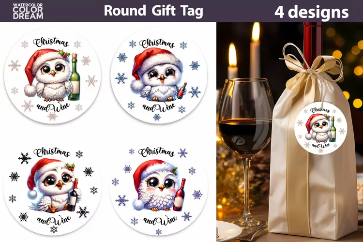 Christmas Gift Tags | Christmas Wine Gift Tag