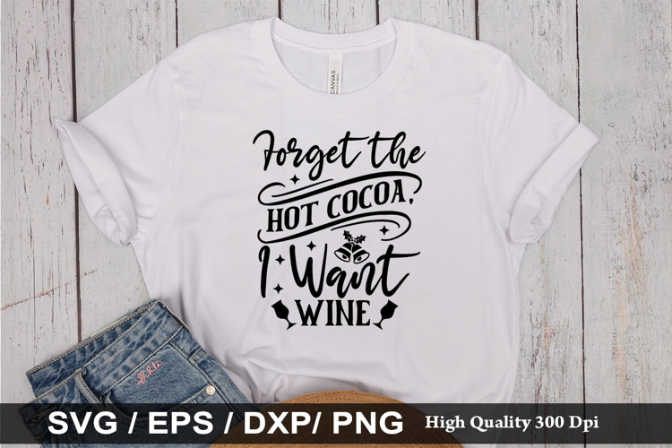 Wine Goes in Cheer Comes out SVG - Christmas Wine Design