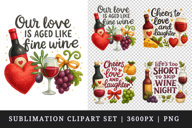Wine Lover clipart printable sublimation design png