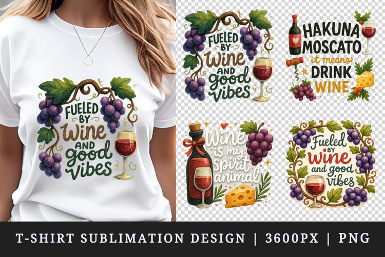 Wine Lover t-shirt printable sublimation design png
