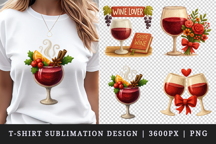 Wine Lover t-shirt printable sublimation design png