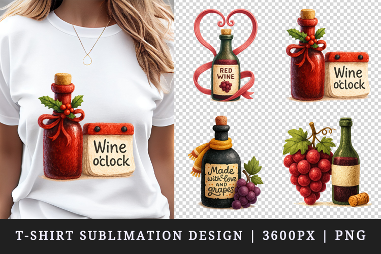 Wine Lover t-shirt printable sublimation design png