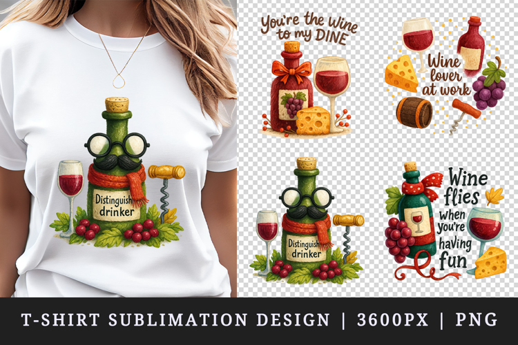 Wine Lover t-shirt printable sublimation design png