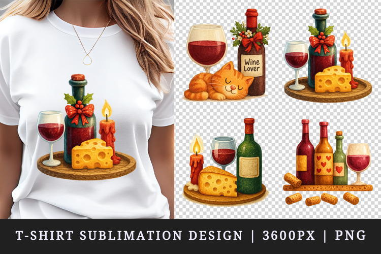 Wine Lover t-shirt printable sublimation design png