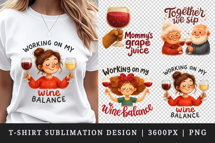 Wine Lover t-shirt printable sublimation design png