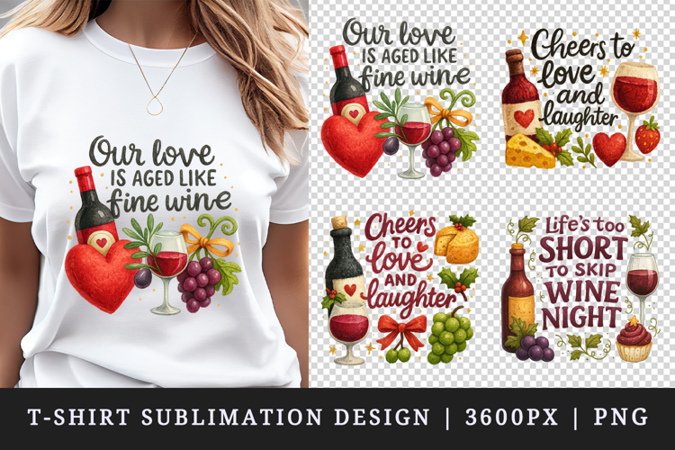 Wine Lover t-shirt printable sublimation design png