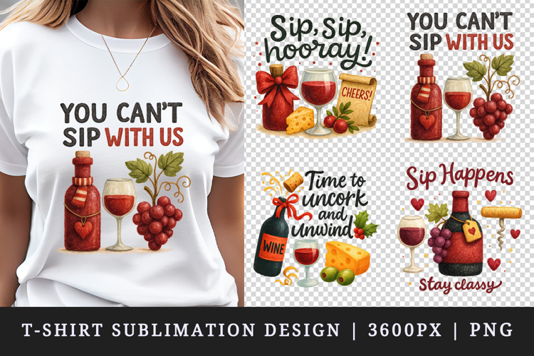Wine Lover t-shirt printable sublimation design png