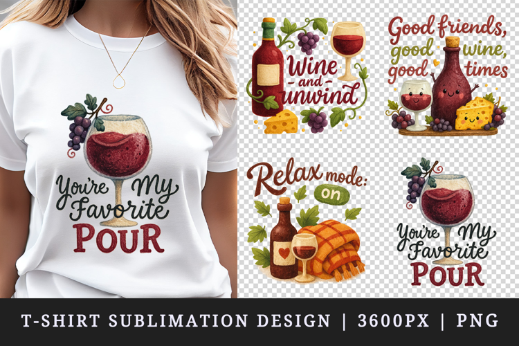 Wine Lover t-shirt printable sublimation design png