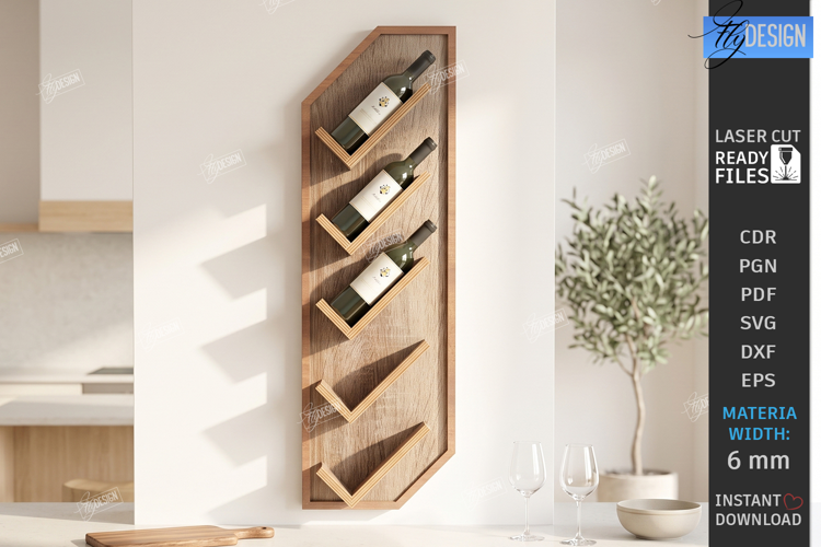 Wine Shelf Stand Laser Cut | Wine Bottle Holder | Wine Rack