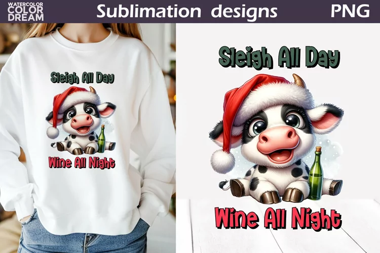 Wine Animal Christmas Sublimation | Sarcastic Christmas
