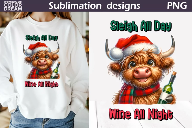 Wine Animal Christmas Sublimation | Sarcastic Christmas