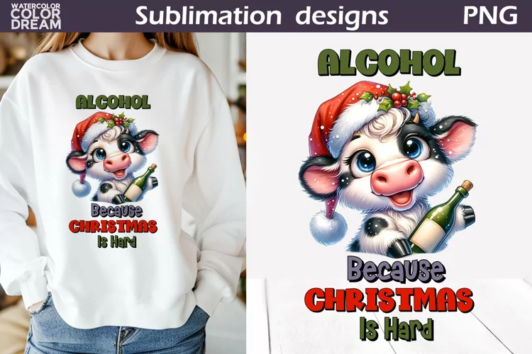 Wine Animal Christmas Sublimation | Sarcastic Christmas