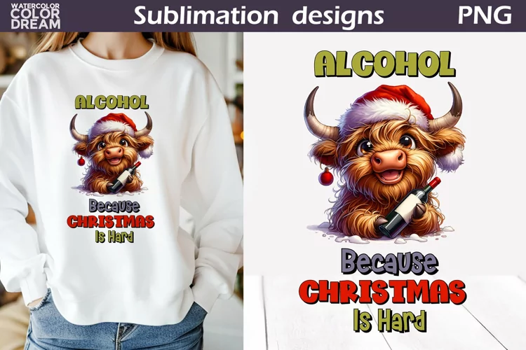 Wine Animal Christmas Sublimation | Sarcastic Christmas