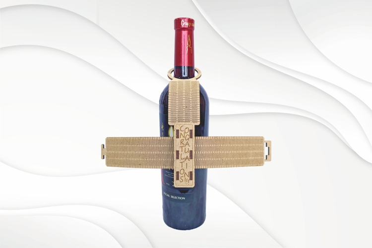 Unique wine bottle decor, cash gift, laser cutting design.