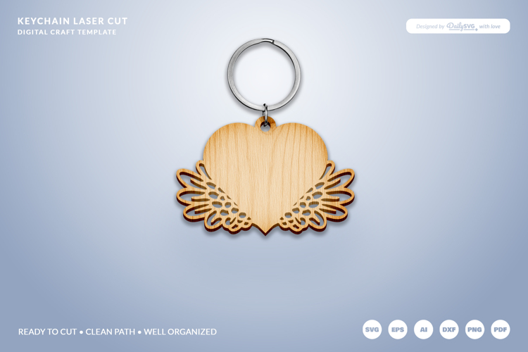 Wing Keychain Laser Cut