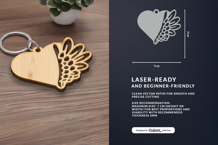 Wing Keychain Laser Cut