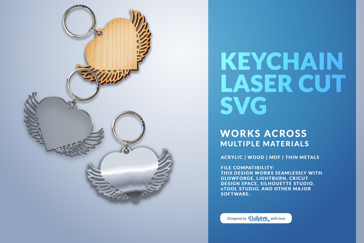 Wing Keychain Laser Cut