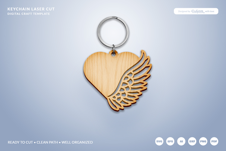 Wing Keychain Laser Cut