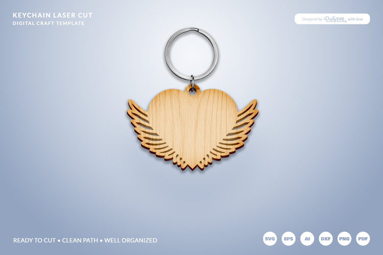 Wing Keychain Laser Cut