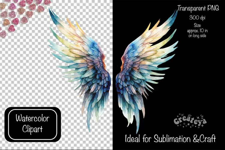 Angel Wings Clipart PNG Transparent wings png Watercolor png