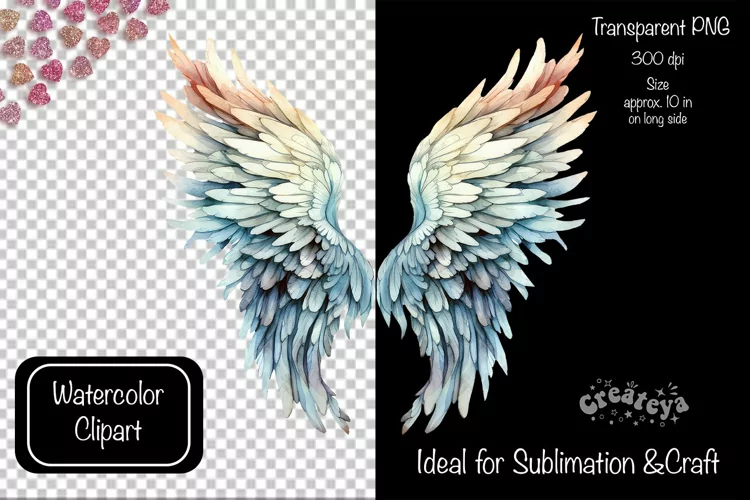 Angel Wings Clipart PNG Transparent wings png Watercolor png
