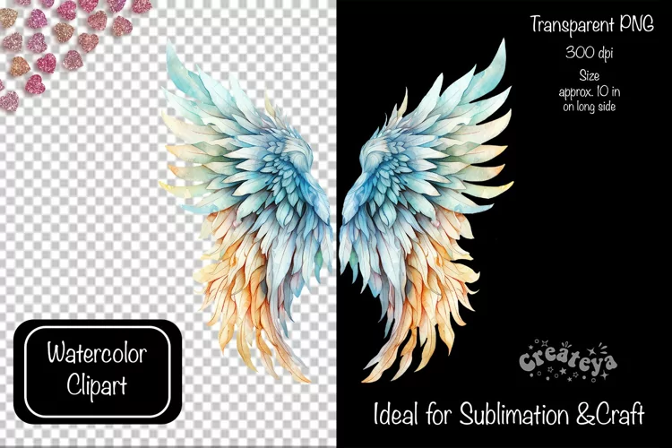 Angel Wings Clipart PNG Transparent wings png Watercolor png