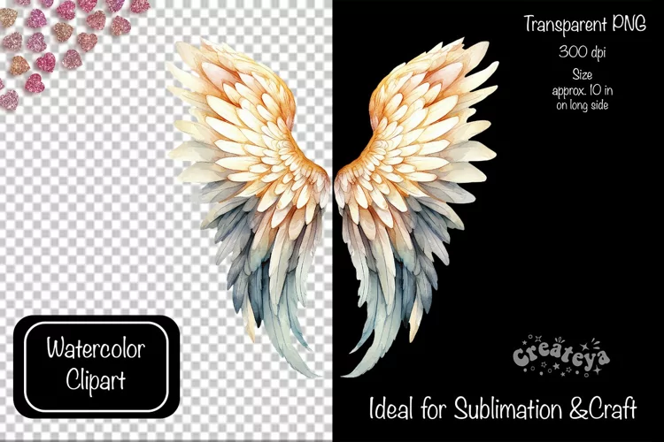 Angel Wings Clipart PNG Transparent wings png Watercolor png