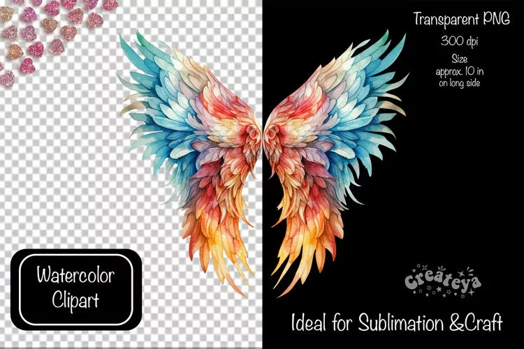 Angel Wings Clipart PNG Transparent wings png Watercolor png