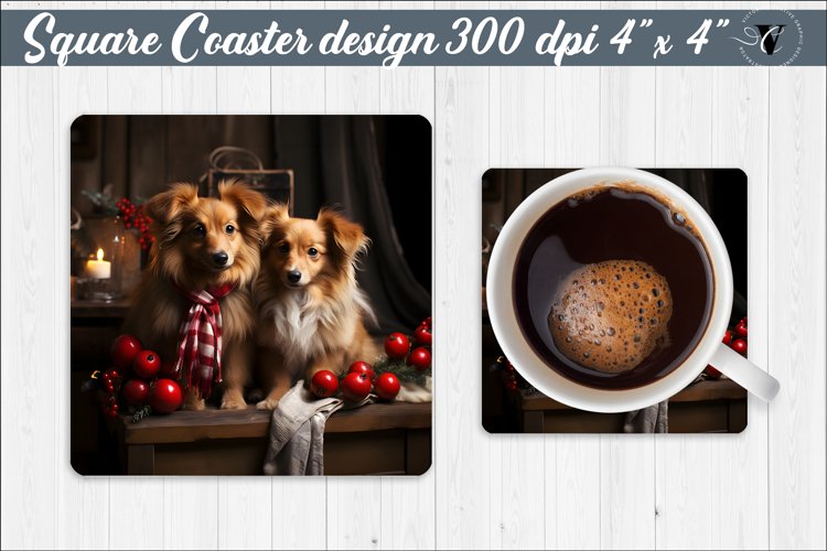 Square Coaster sublimation | Winter Animal