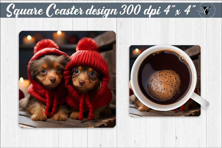 Square Coaster sublimation | Winter Animal