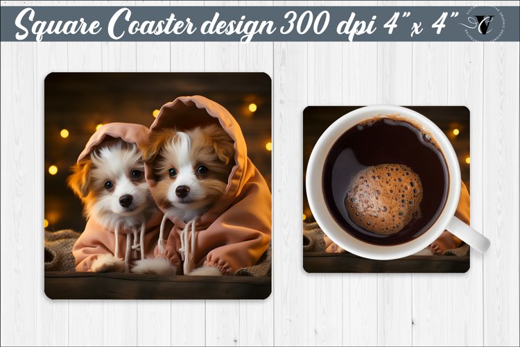 Square Coaster sublimation | Winter Animal
