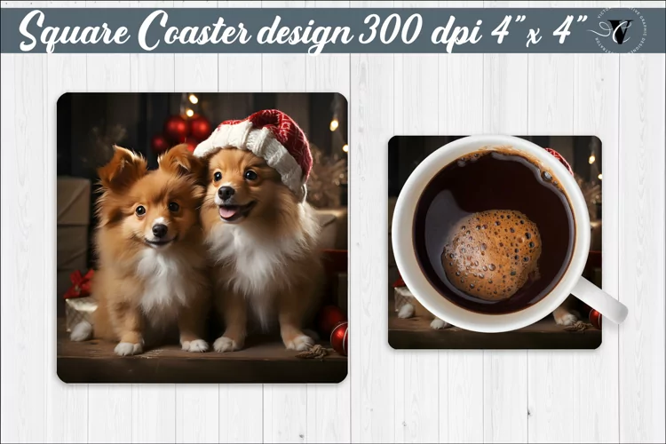 Square Coaster sublimation | Winter Animal