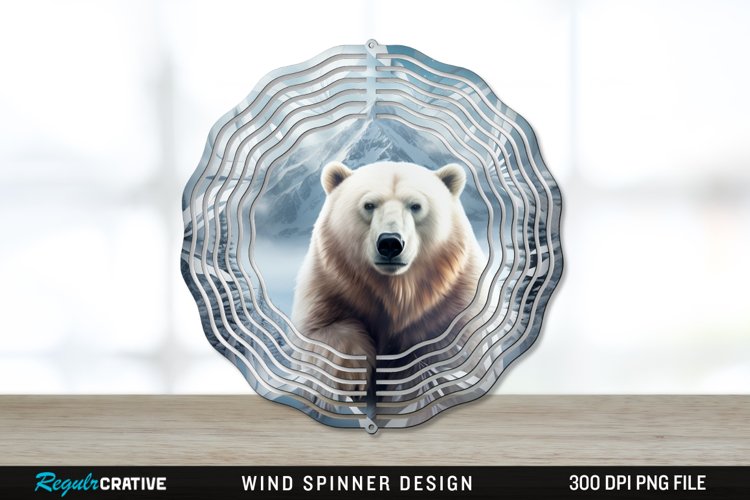 Winter Bear Wind Spinner Sublimation PNG Design example image 1