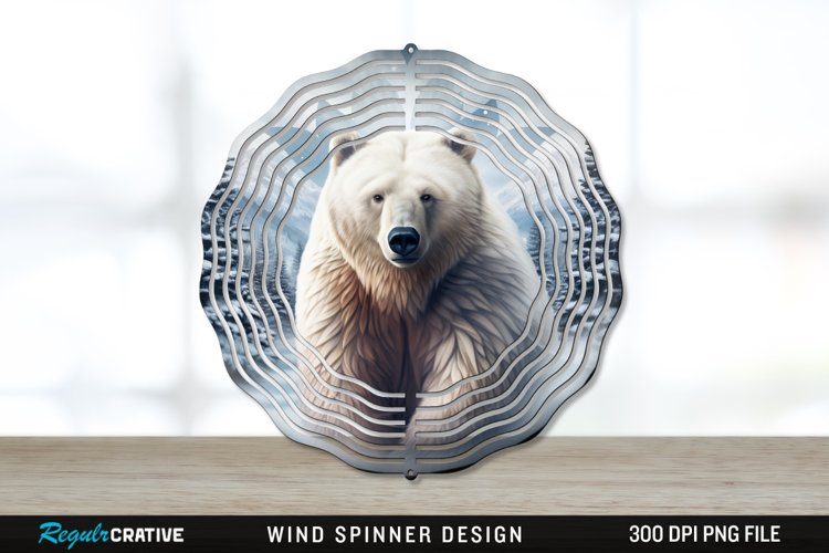 Winter Bear Wind Spinner Sublimation PNG Design example image 1