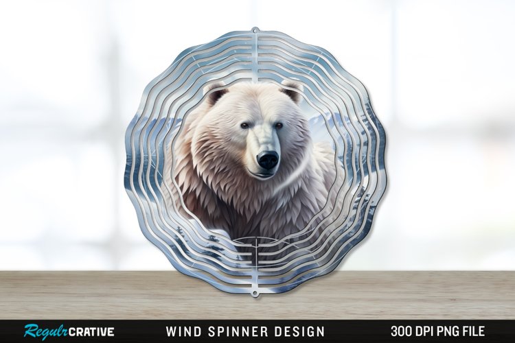 Winter Bear Wind Spinner Sublimation PNG Design example image 1
