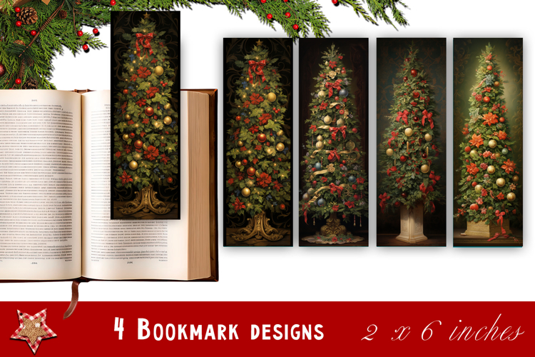 Christmas Tree Bookmarks Design | Christmas bookmarks