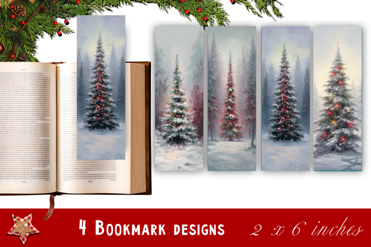 Christmas Tree Bookmarks Design| Christmas bookmarks