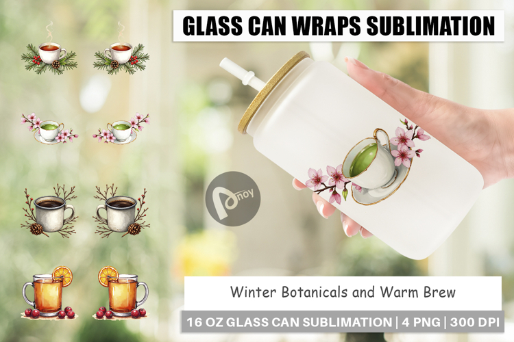 Winter Botanicals Brews Glass Can