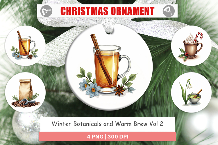 Winter Botanicals Brews Ornament