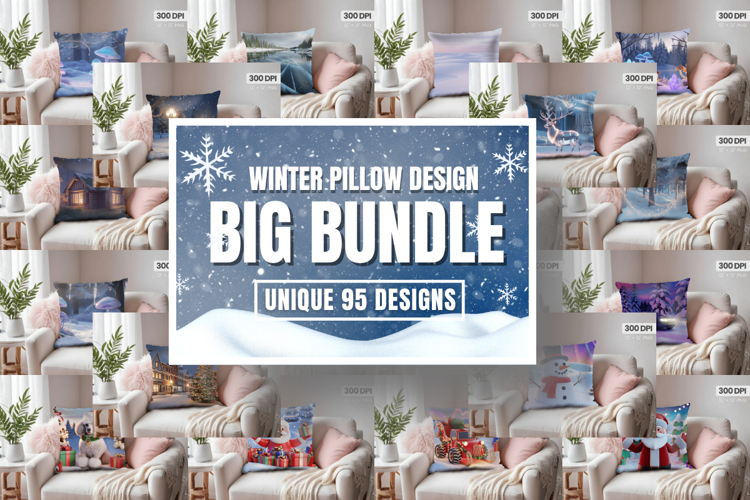 Winter Wonderland PNG Pillow Bundle , Winter Pillow Bundle