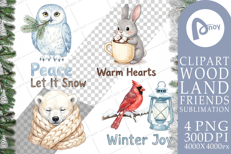 Cabin Woodland Friends Sublimation