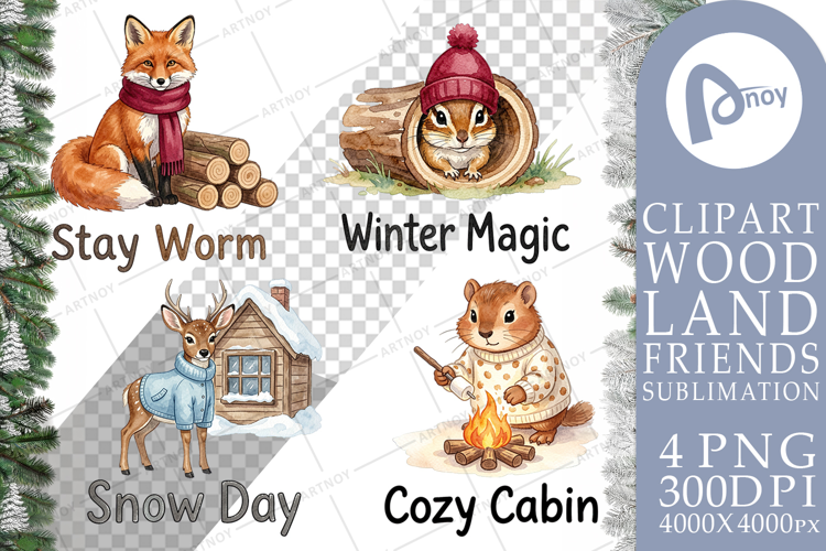 Cabin Woodland Friends Sublimation
