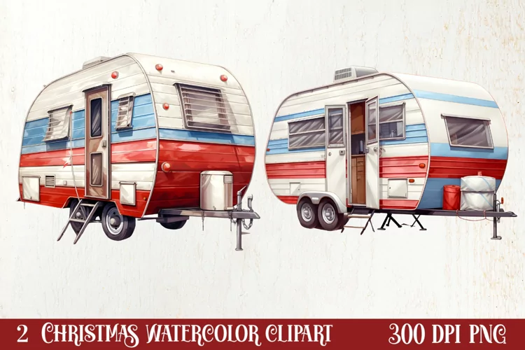 Winter Camping Sublimation Clipart, Christmas PNG