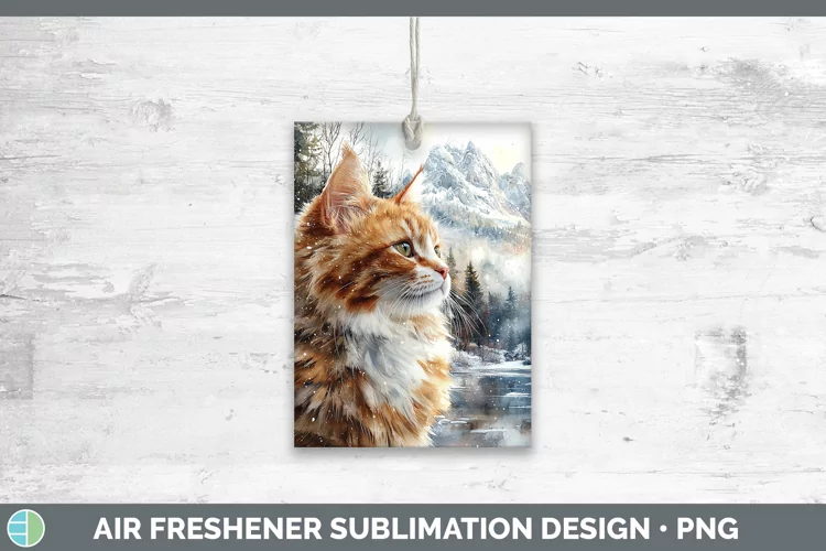Winter Cats Angora Cat Air Freshener Sublimation Car Freshen