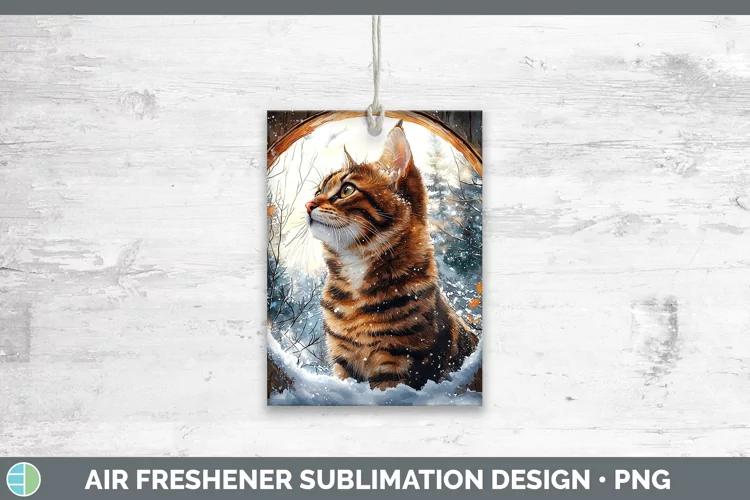 Winter Cats Bengal Cat Air Freshener Sublimation Car Freshen