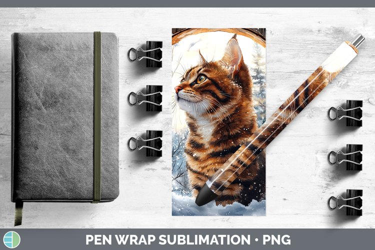 GorgeousWinter Cats Pen Wrap design.