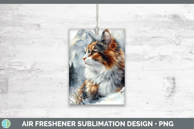 Winter Cats Calico Cat Air Freshener Sublimation Car Freshen
