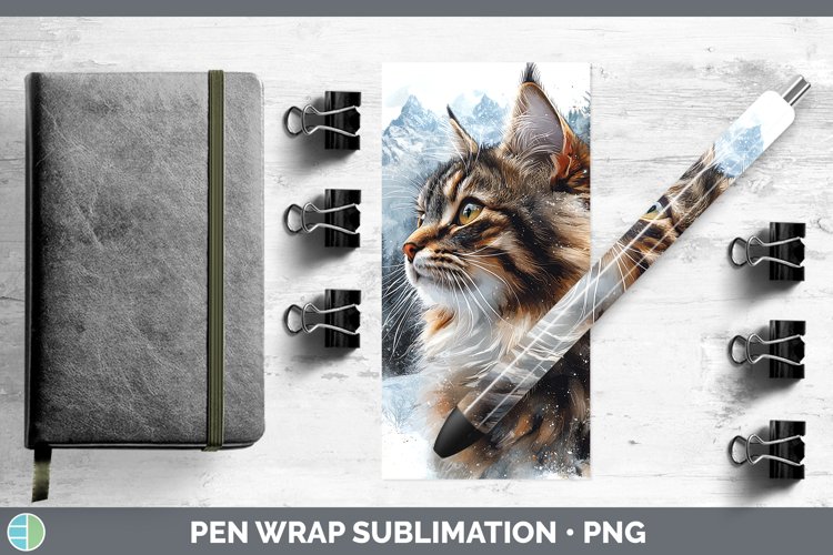 GorgeousWinter Cats Pen Wrap design.