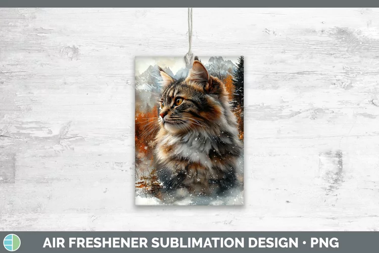 Winter Cats Norwegian Forest Cat Air Freshener Sublimation C